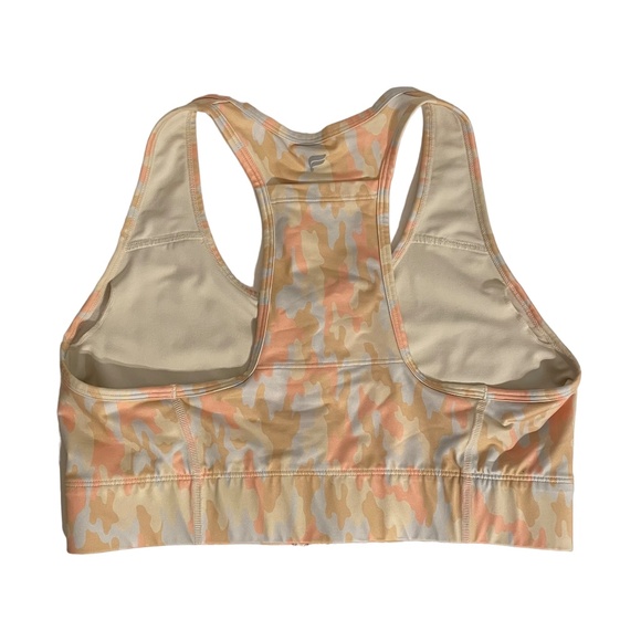 Fabletics Pastel Camo Zip Front‎ Sports Bra Yoga Running Racerback Top Size M - Picture 8 of 9